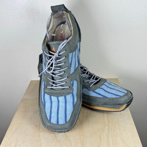 J. Shoes Other - J Shoes Men’s Sneaker size 11 Casual Blue Gray Stripe Leather hoop 2